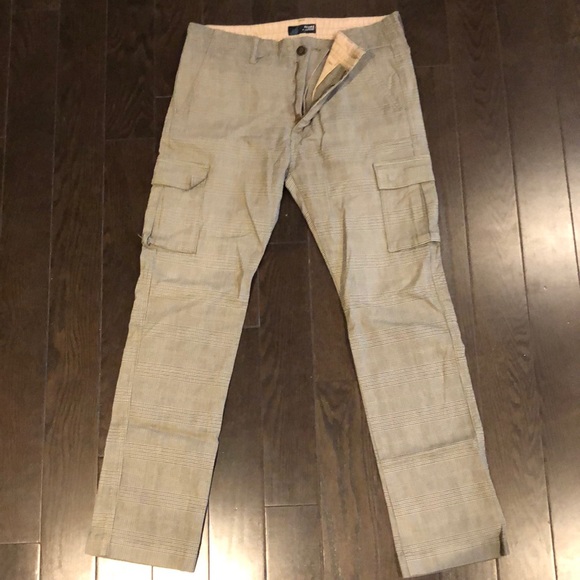 Beams Plus checkered, slim cargo pants (STEAL) - Picture 1 of 7